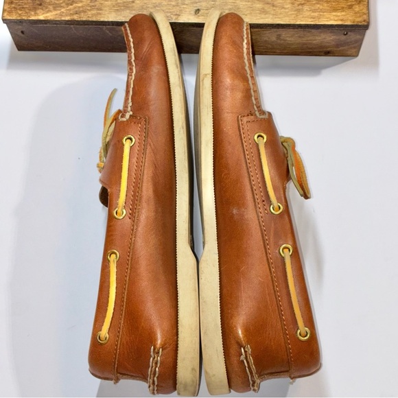 Sperry Top Sider Men's Authentic 2-Eye Boat Shoe, Size 12M Tan Brown Preppy - Picture 6 of 9